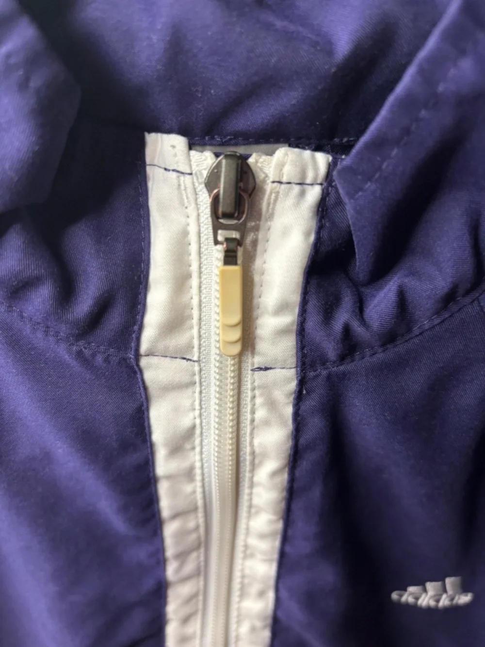 Adidas Men's LG Full Zip Windbreaker Jacket Purple /White Lightweight Athletic